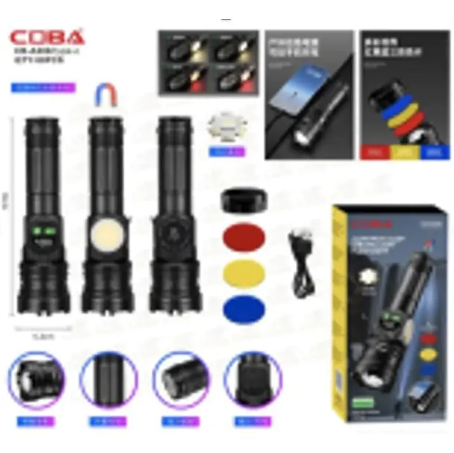 Купить оптом Ручной фонарик 4 color + LCD-дисплей BL-A280 в Украине 