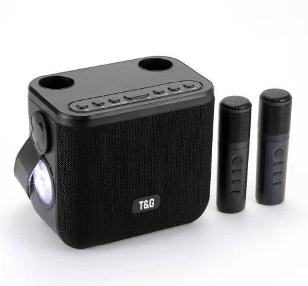 Купить оптом Портативная колонка 2 микрофона bluetooth TG-545DK-B (BLACK)