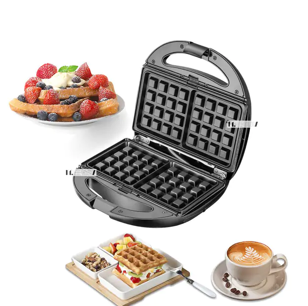 Купить оптом Вафельница бутербродница на 4 отделений от сети 750W LV-885-3 в Украине 