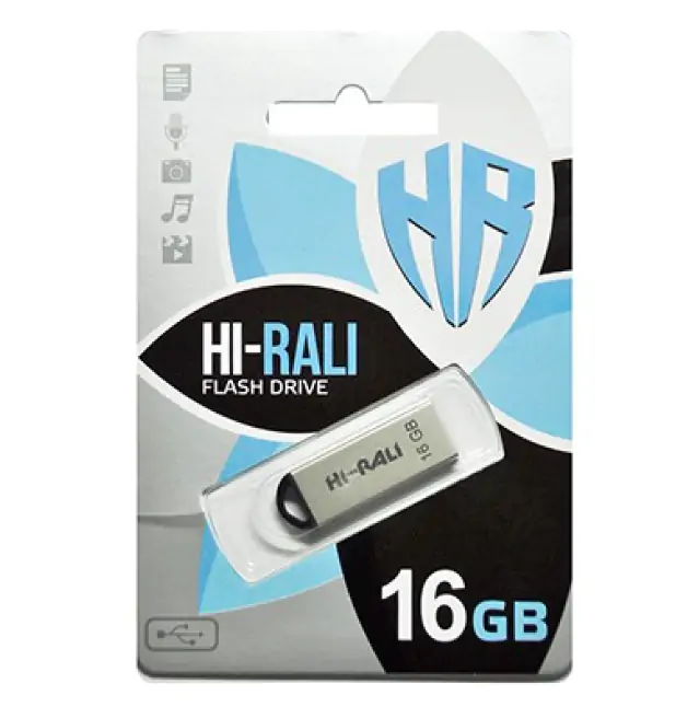 Купити оптом Купити Флешка USB 16GB Hi-Rali Fit срібло оптом - ціна 109 грн в Україні 