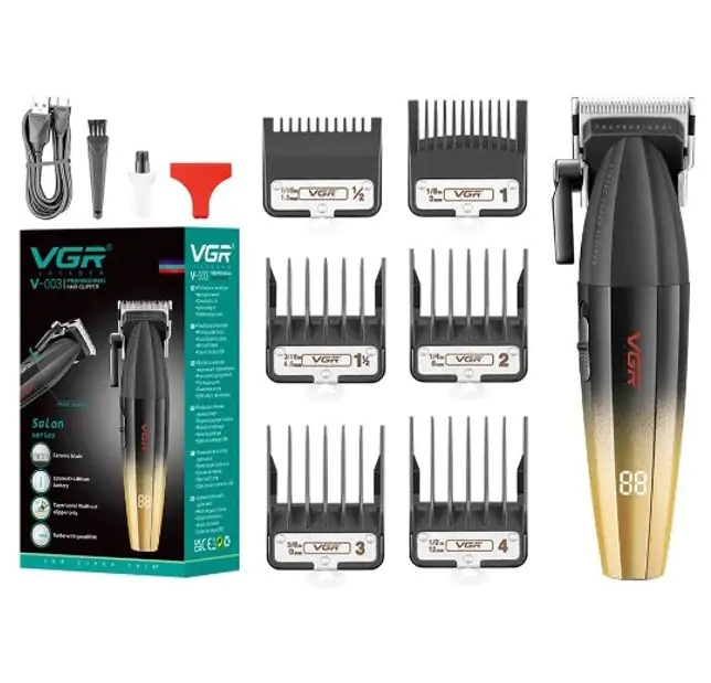 Купить оптом Машинка для стрижки волос аккумуляторная VGR V-003 (GOLD) в Украине 