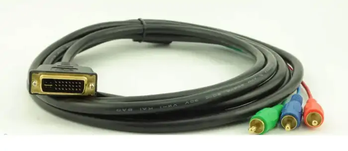 Купить оптом Кабель DVI-3RCA тканевый в упаковке 5 метров в Украине 