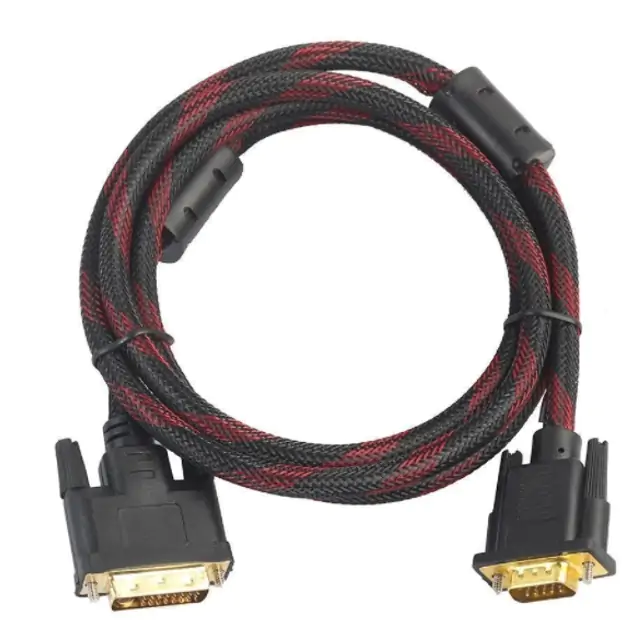 Купить оптом Кабель DVI-VGA тканевый в упаковке 5 метров в Украине 