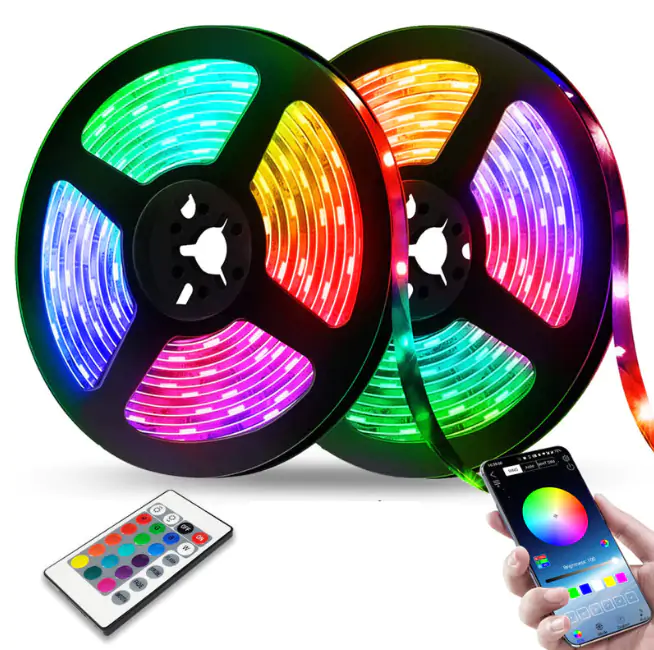 Купити оптом Купити Світлодіодна стрічка з пультом 5VTV5 (5 метрів) для фонового підсвічування (працює від USB та повербанку) 0595 оптом - ціна 144 грн в Україні 