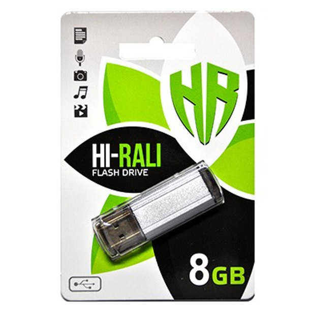 Купити оптом Купити Флешка USB 8GB Hi-Rali Stark срібло оптом - ціна 90 грн в Україні 