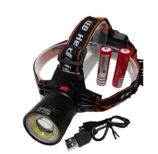 Купить оптом Светодиодный налобный фонарик зарядка от Type-C COB + USB 8027 в Украине 