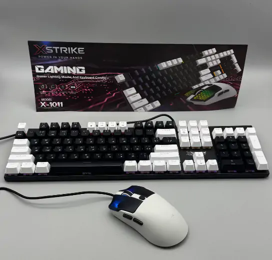 Купить оптом Клавиатура + мышь комплект USB RGB для ПК XSTRIKE X-1011 в Украине 