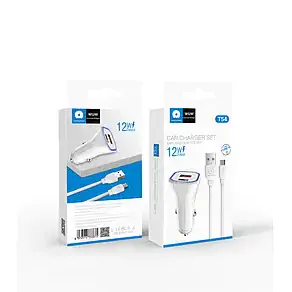 Купить оптом Автомобильное зарядное со шнуром microUSB WUW T51 (2USB/2.4A) в Украине 