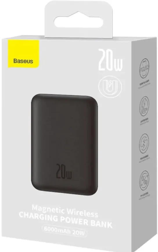 Купить оптом Повербанк 6000mAh Baseus Magnetic PPCX020001 (20W, BLACK) в Украине 