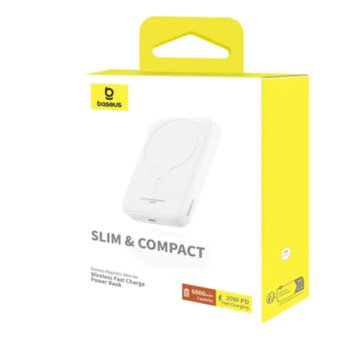 Купить оптом Повербанк 6000mAh Baseus Magnetic PPCX020002 (20W, WHITE) в Украине 