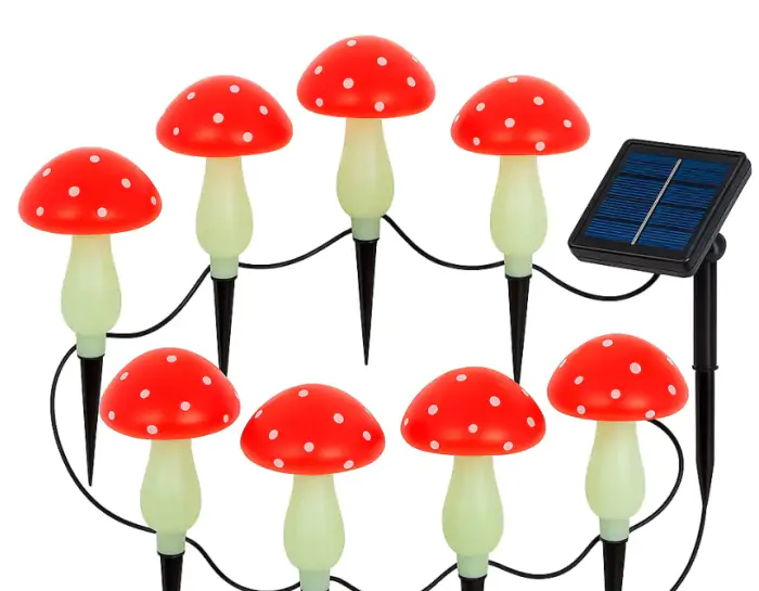 Купить оптом Гирлянда мухоморы (от солнечной батареи) желтый цвет MA-759/WW-0663 в Украине 