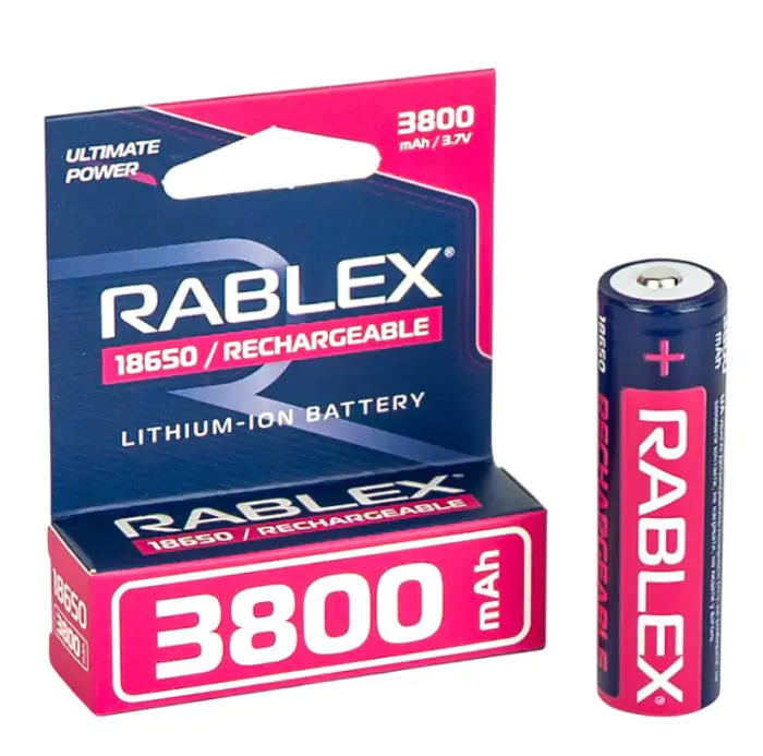 Купити оптом Купити Акумулятор Rablex Li-Ion 18650 (із захистом) 3800mAh оптом - ціна 244 грн в Україні 