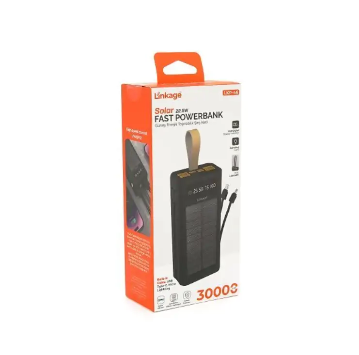 Купити оптом Купити Повербанк 30000mAh LINKAGE LKP-46 (22.5W + SOLAR) оптом - ціна 1024 грн в Україні 