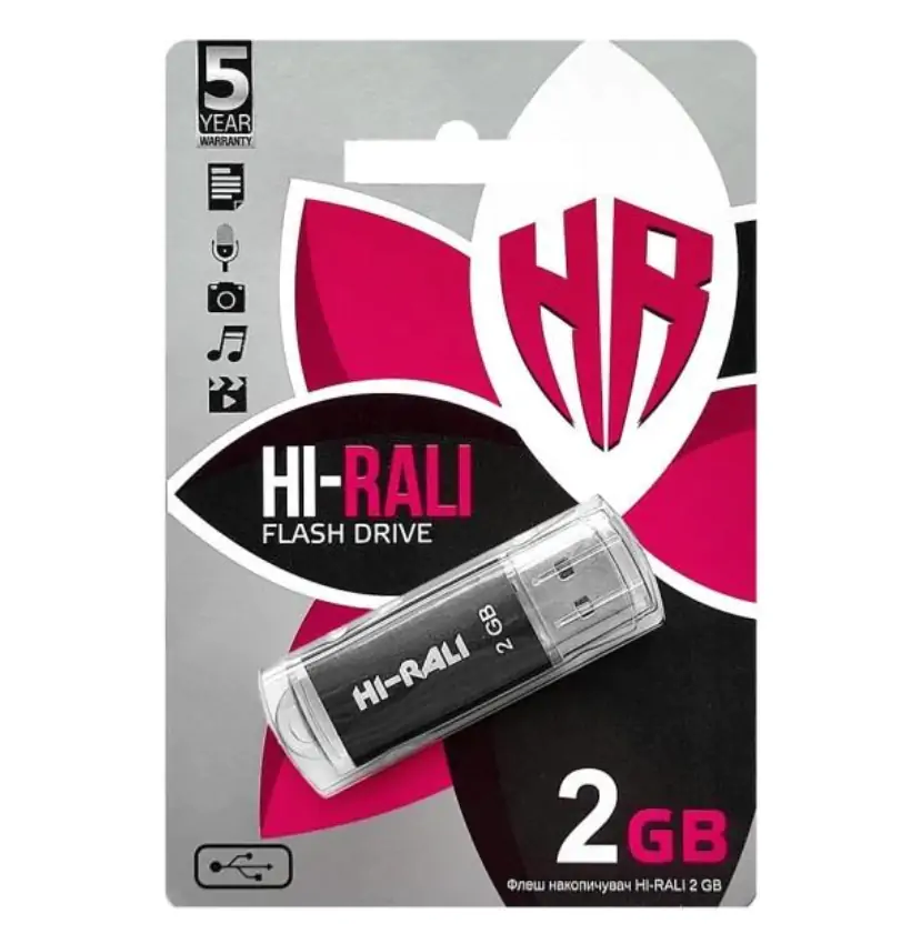 Купити оптом Купити Флешка USB 2GB Hi-Rali Rocket чорний оптом - ціна 90 грн в Україні 
