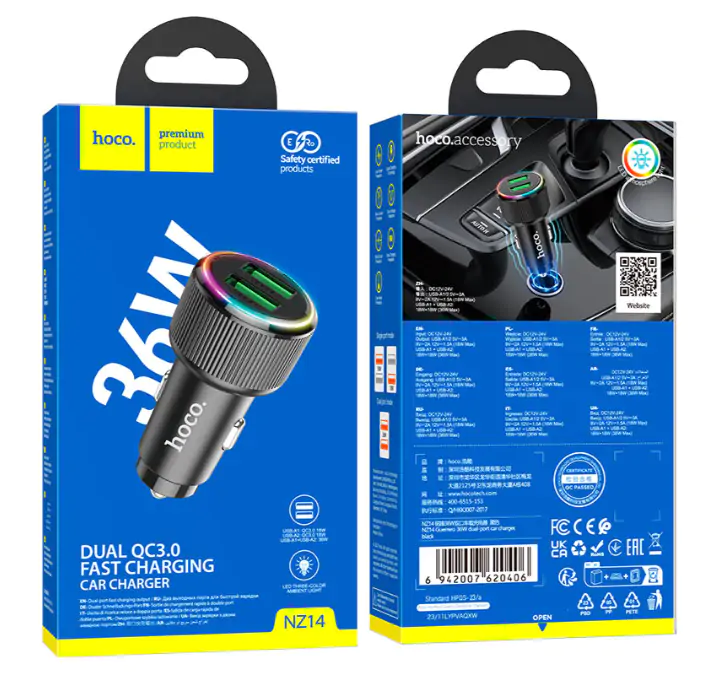 Купити оптом Купити Автомобільне зарядне HOCO NZ14 (36W QC3.0) оптом - ціна 200 грн в Україні 