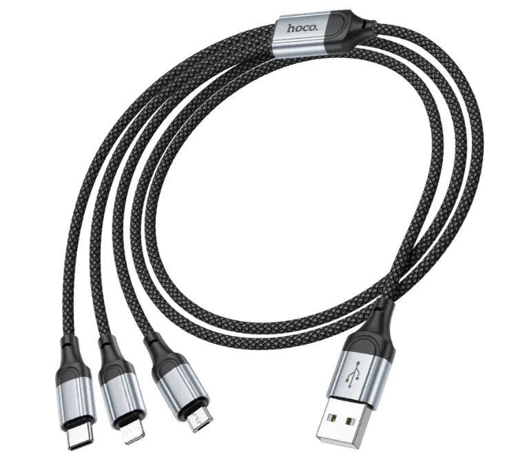 Купити оптом Купити Шнур 3 в 1 Micro+IP+Type-C HOCO X102 (1М) оптом - ціна 99 грн в Україні 