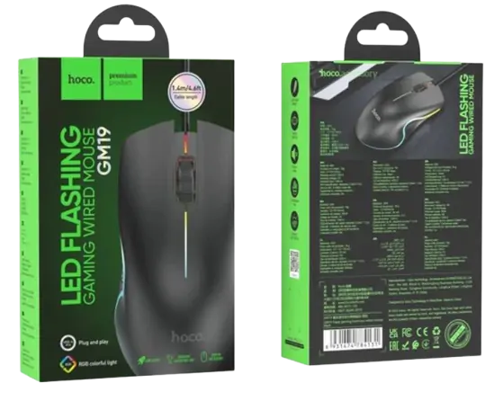 Купити оптом Купити Миша HOCO GM19 (RGB) оптом - ціна 131 грн в Україні 