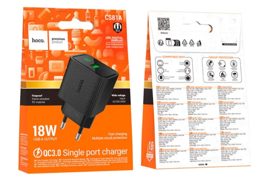 Купить оптом Зарядное сетевое HOCO CS81A (QC3.0) в Украине 