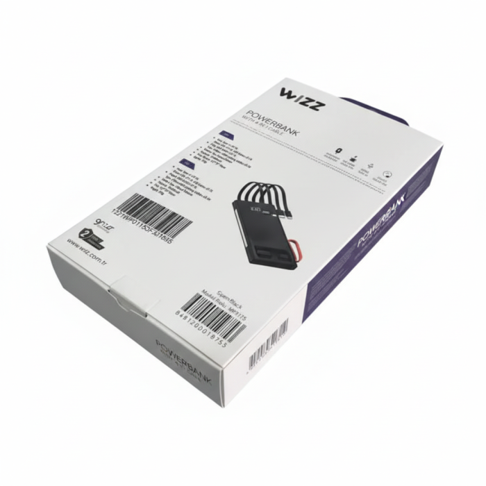 Купити оптом Повербанк Wizz 10000 mAh (Built-in Cables) WP011S