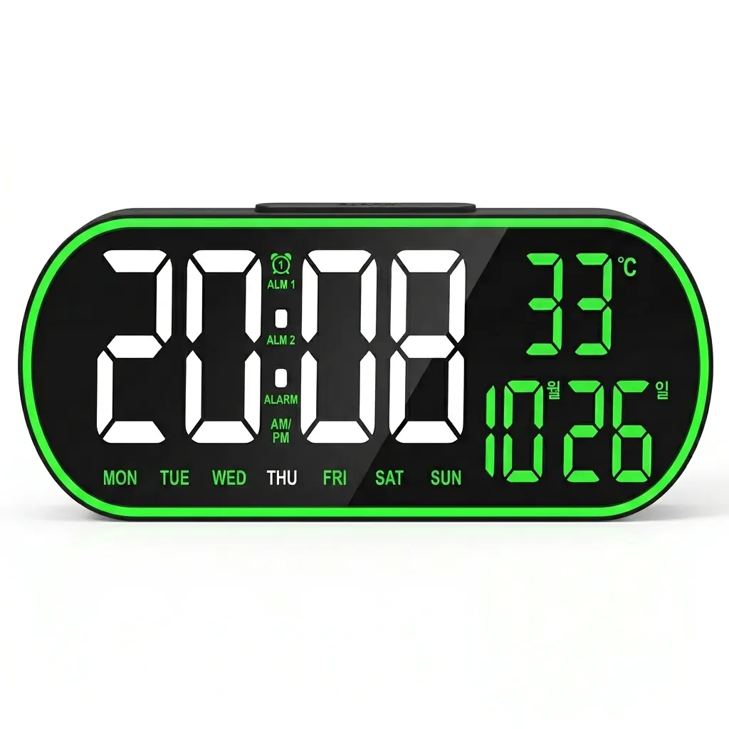 Купити оптом Купити Електронний годинник з пультом GH8021 / WHITE & GREEN оптом - ціна 550 грн в Україні 