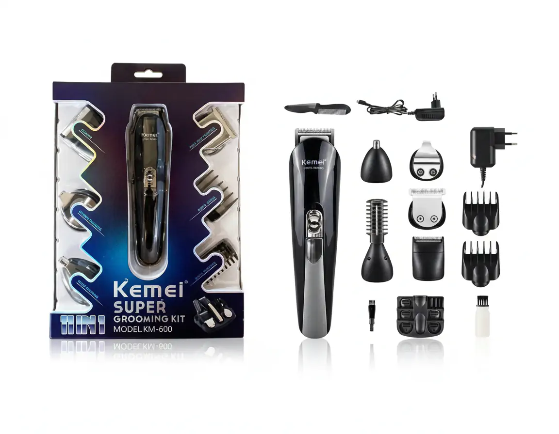 Купити оптом Купити Набір для стрижки волосся акумуляторний KEMEI KM-600 (11 в 1) оптом - ціна 597 грн в Україні 