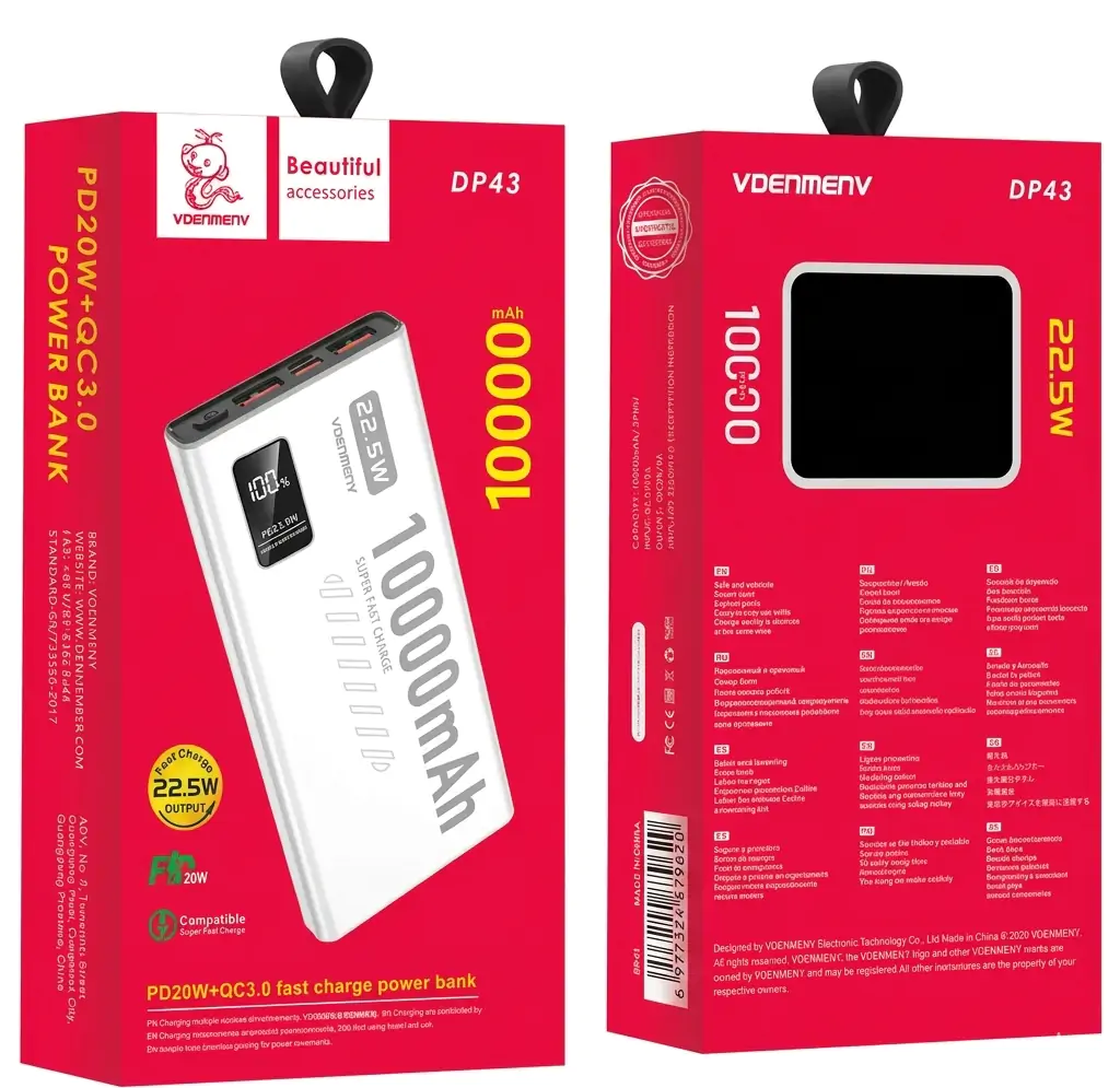 Купити оптом Купити Повербанк 10000mAh VDENMENV DP43 (22.5W) оптом - ціна 336 грн в Україні 