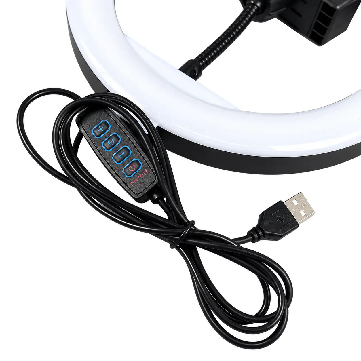 Купить оптом Кольцевая светодиодная лампа белый/теплый белый LED 20 см (с зажимом для телефона) JY-2477 в Украине , изображение 3