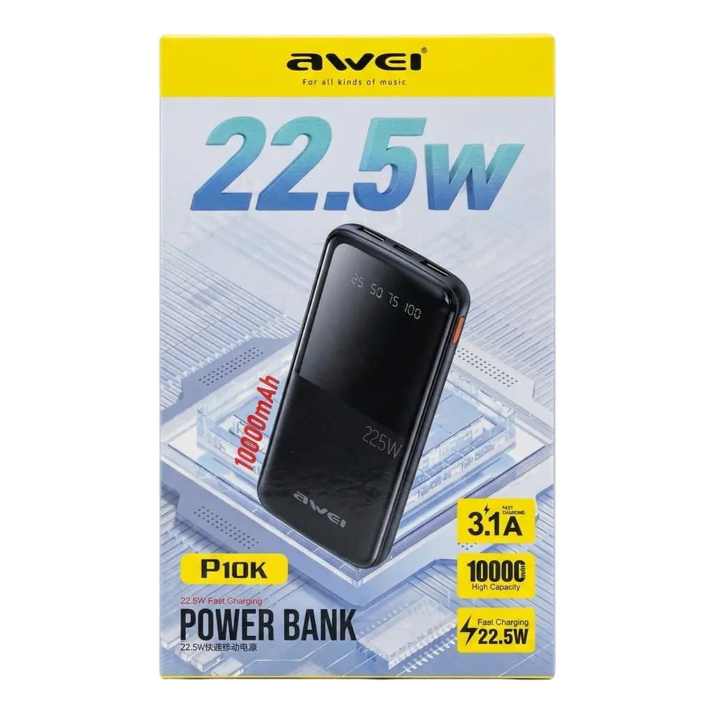 Купить оптом Аккумулятор PowerBank 10000 mAh AWEI P10K в Украине 