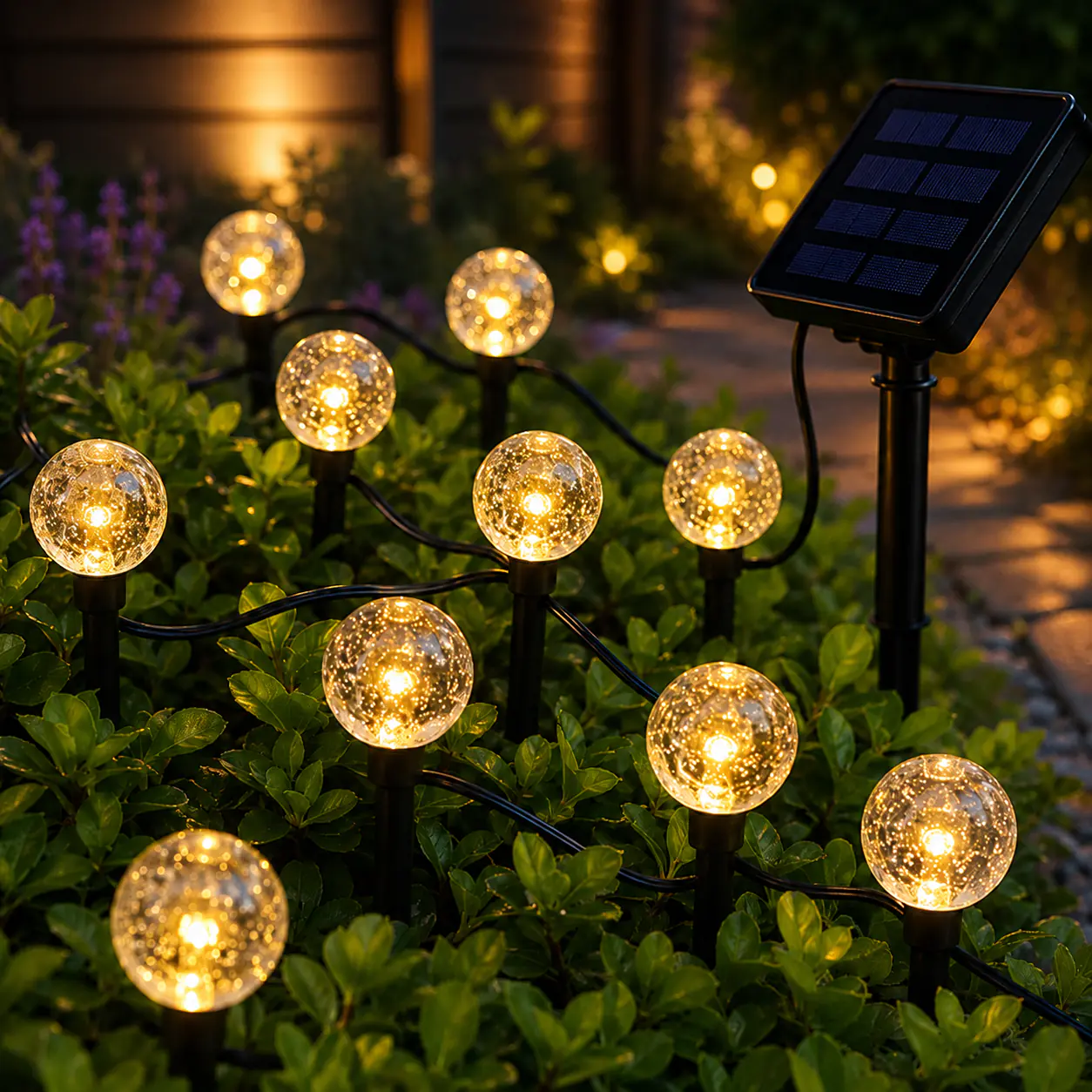 Купити оптом Купити Садовий світильник на сонячній батареї Garden Lidht кулястий з бульбашками оптом - ціна 194 грн в Україні , зображення 3