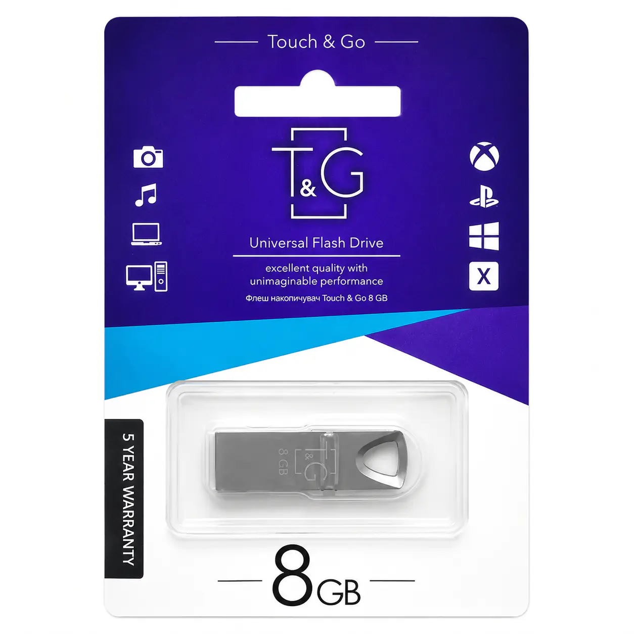 Купити оптом Купити Флешка USB 8GB T&G 117 метал срібло оптом - ціна 145 грн в Україні 