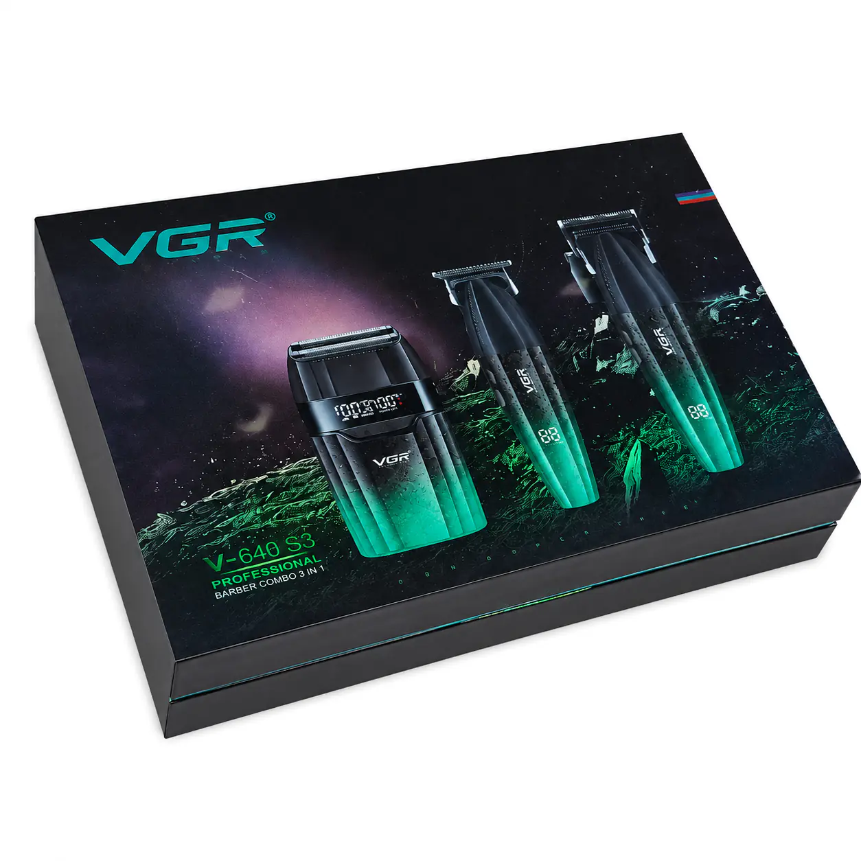 Купить оптом Машинка для стрижки волос 3 в 1 (набор) VGR V-640 S3 GREEN в Украине 