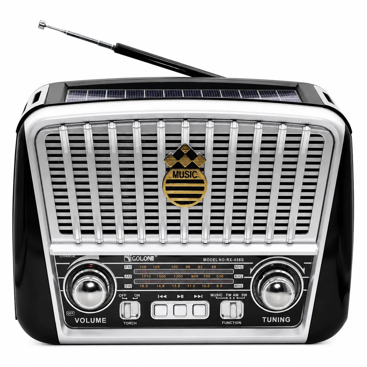 Купити оптом Купити Приймач радіо з флешкою та bluetooth GOLON RX-456S (сонячна панель) оптом - ціна 596 грн в Україні , зображення 3