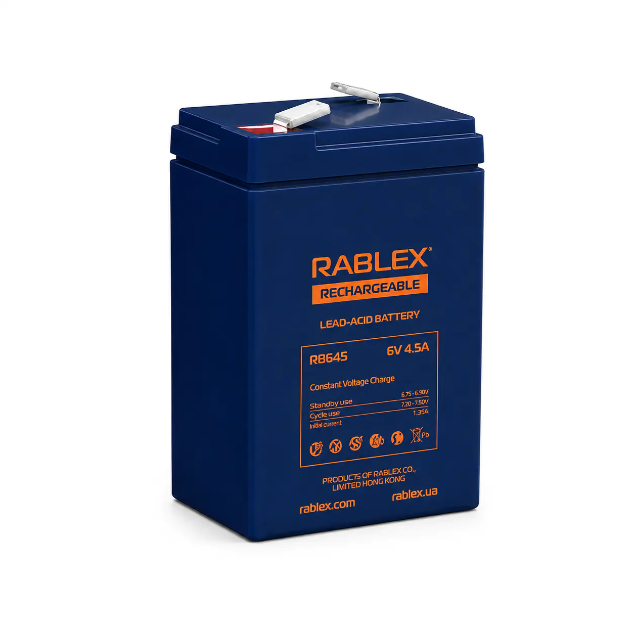 Купить оптом Аккумулятор RABLEX 6V 4.5Ah RB645-AGM (1300g) в Украине , изображение 2