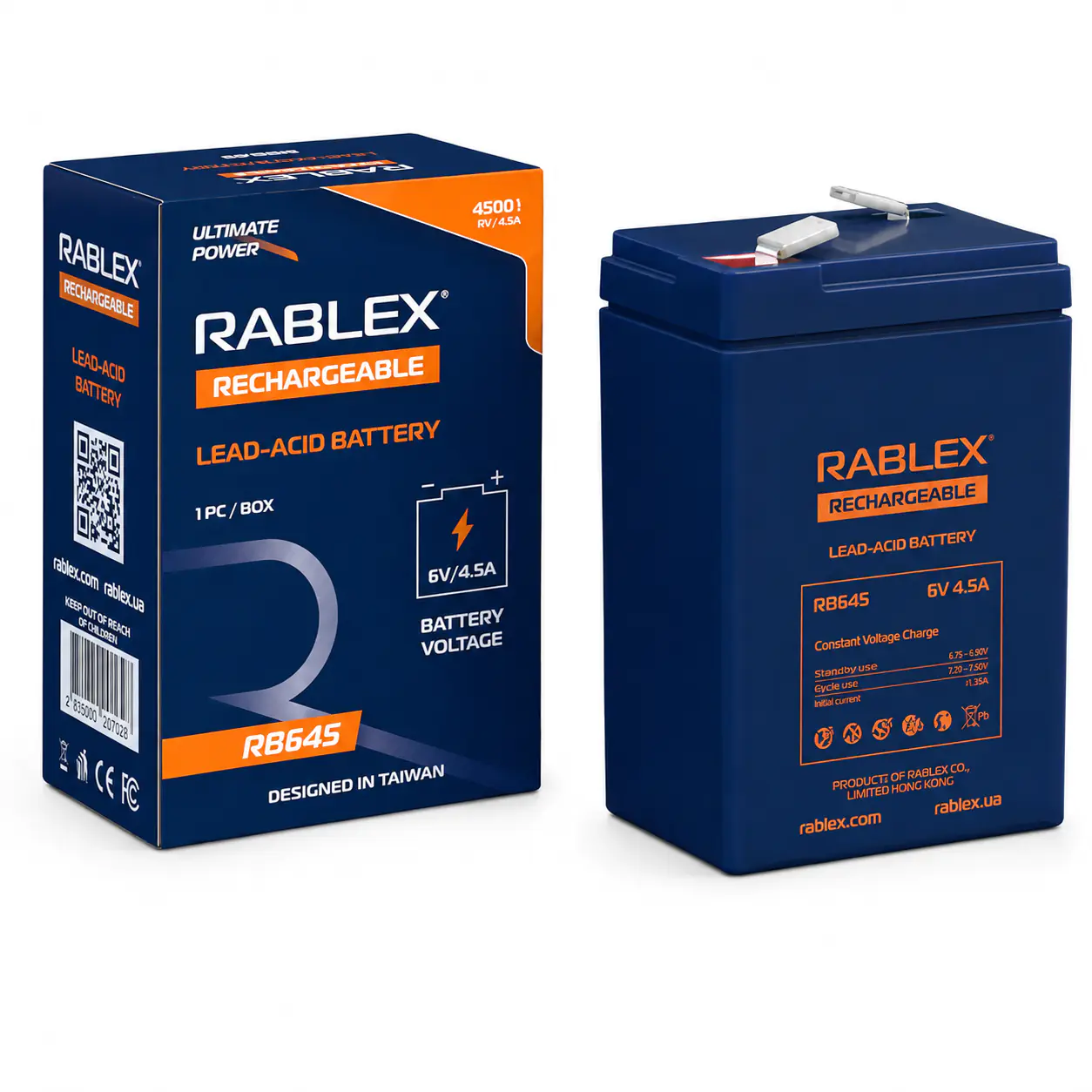 Купить оптом Аккумулятор RABLEX 6V 4.5Ah RB645-AGM (1300g) в Украине , изображение 3