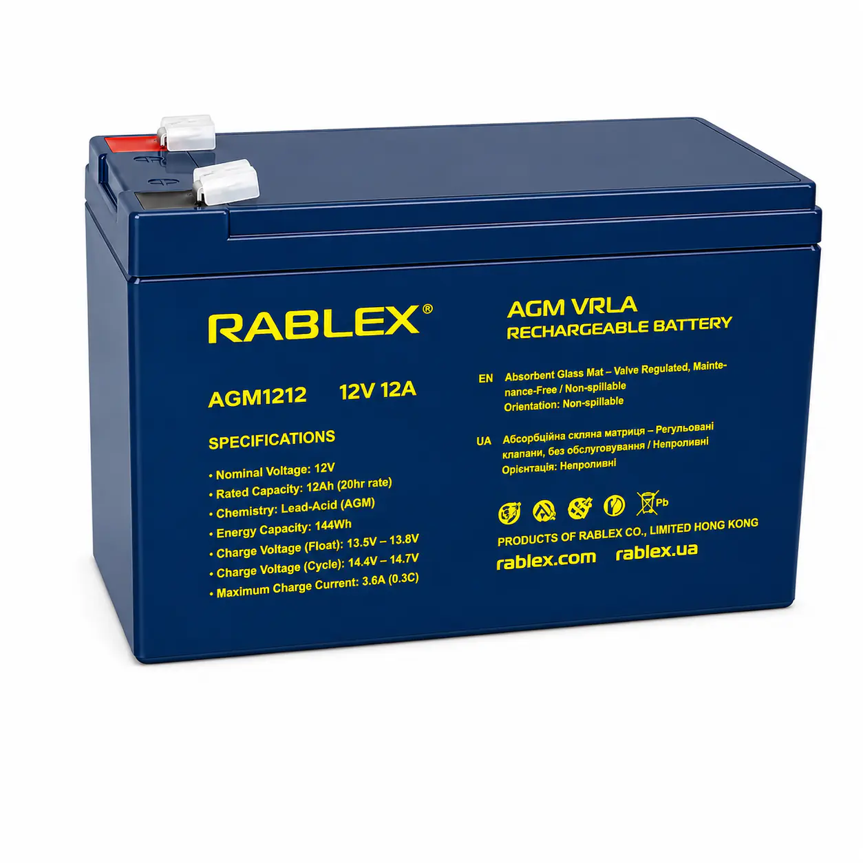 Купить оптом Аккумулятор RABLEX 12V 12Ah RB1212-AGM (3500g) в Украине , изображение 2
