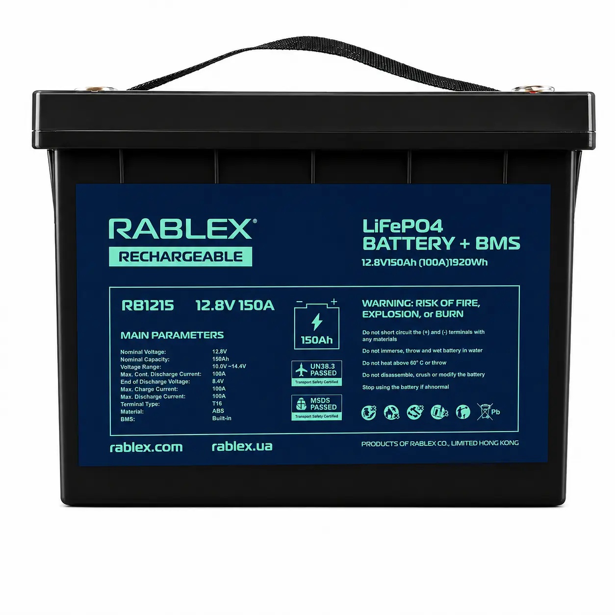 Купить оптом Аккумулятор LifePo4 RABLEX 12V 150Ah в Украине , изображение 3