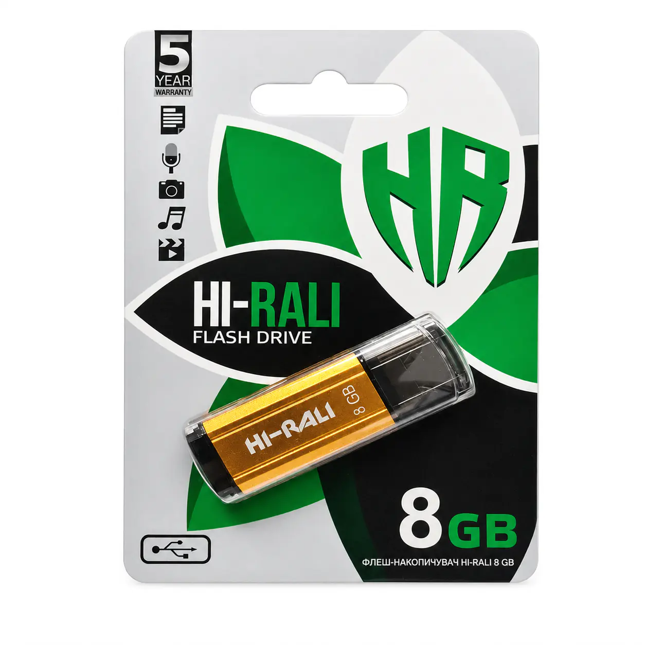 Купить оптом Флешка 8GB Hi-Rali Stark золото в Украине , изображение 2