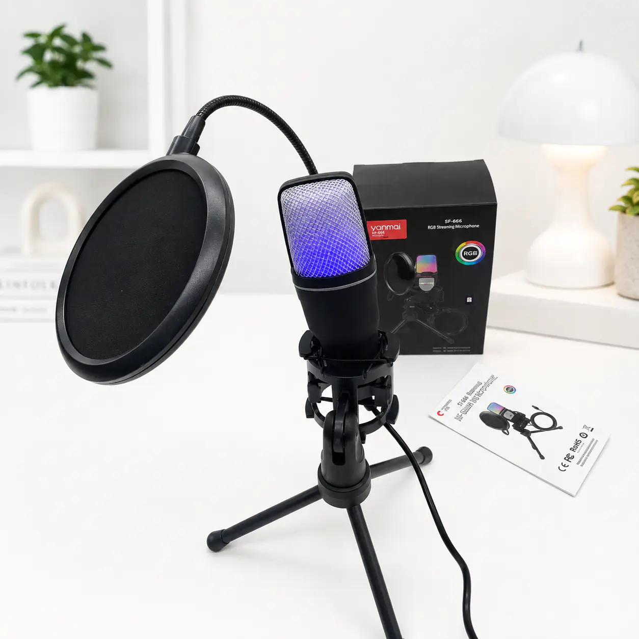 Купити оптом Купити Мікрофон конденсаторний (RGB) з фільтром поп Yanmai SF-666R оптом - ціна 518 грн в Україні 