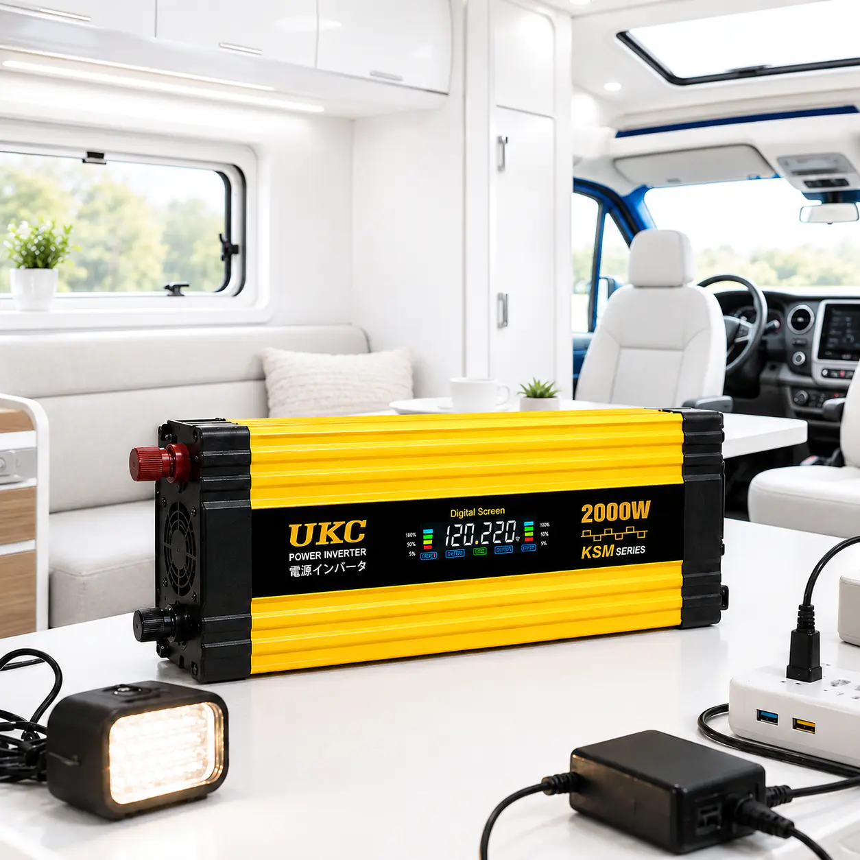 Купити оптом Купити Перетворювач інвертор 12V/220V KSM 2000W (LCD+2 USB) оптом - ціна 1666 грн в Україні , зображення 3