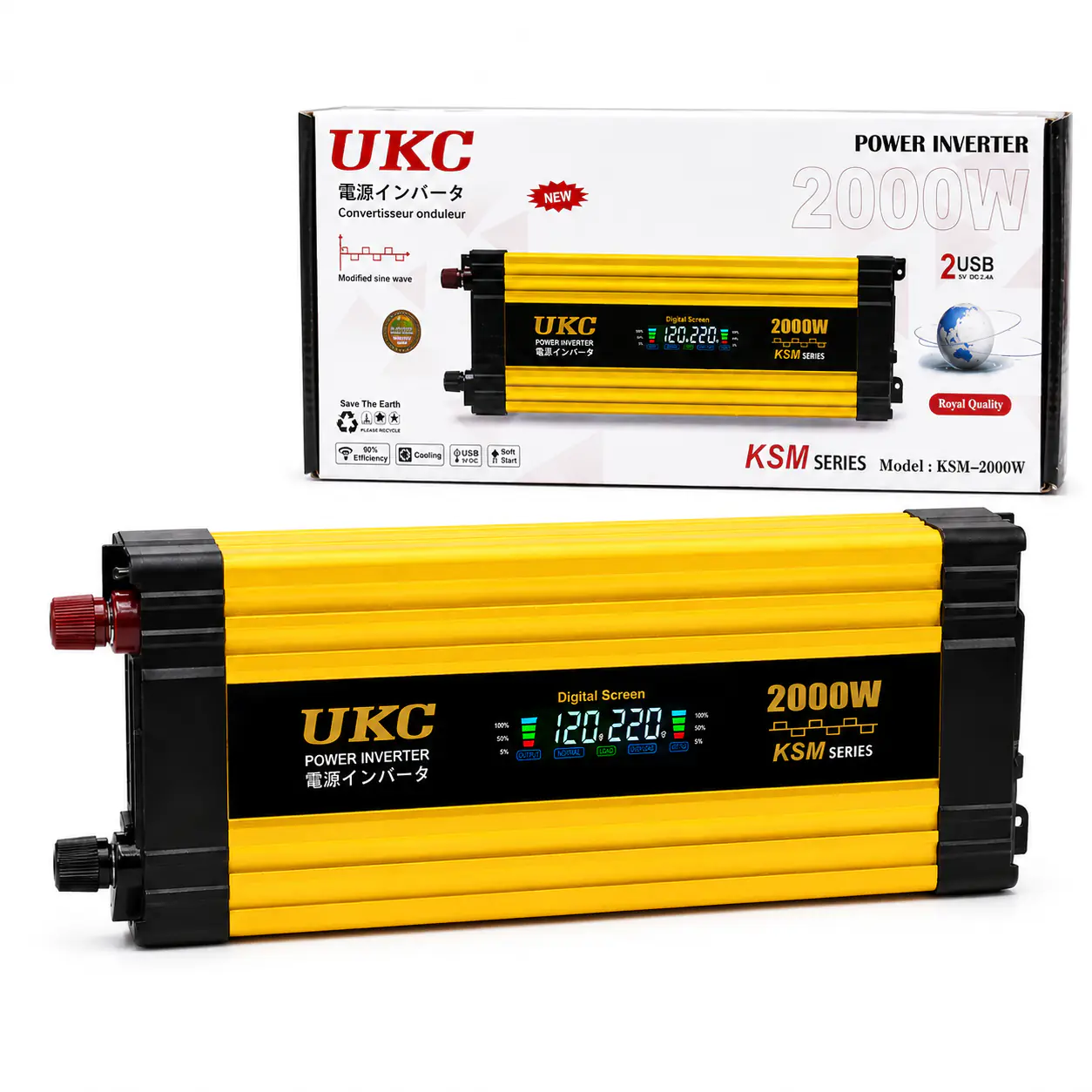 Купити оптом Купити Перетворювач інвертор 12V/220V KSM 2000W (LCD+2 USB) оптом - ціна 1666 грн в Україні , зображення 2