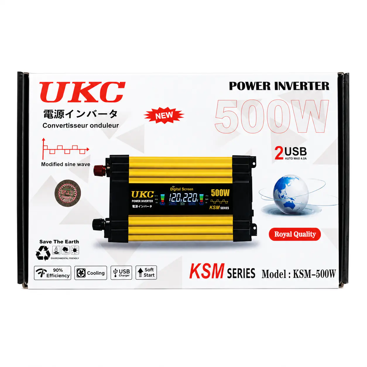 Купить оптом Преобразователь инвертор 12V/220V KSM 500W (LCD+2 USB) в Украине , изображение 3
