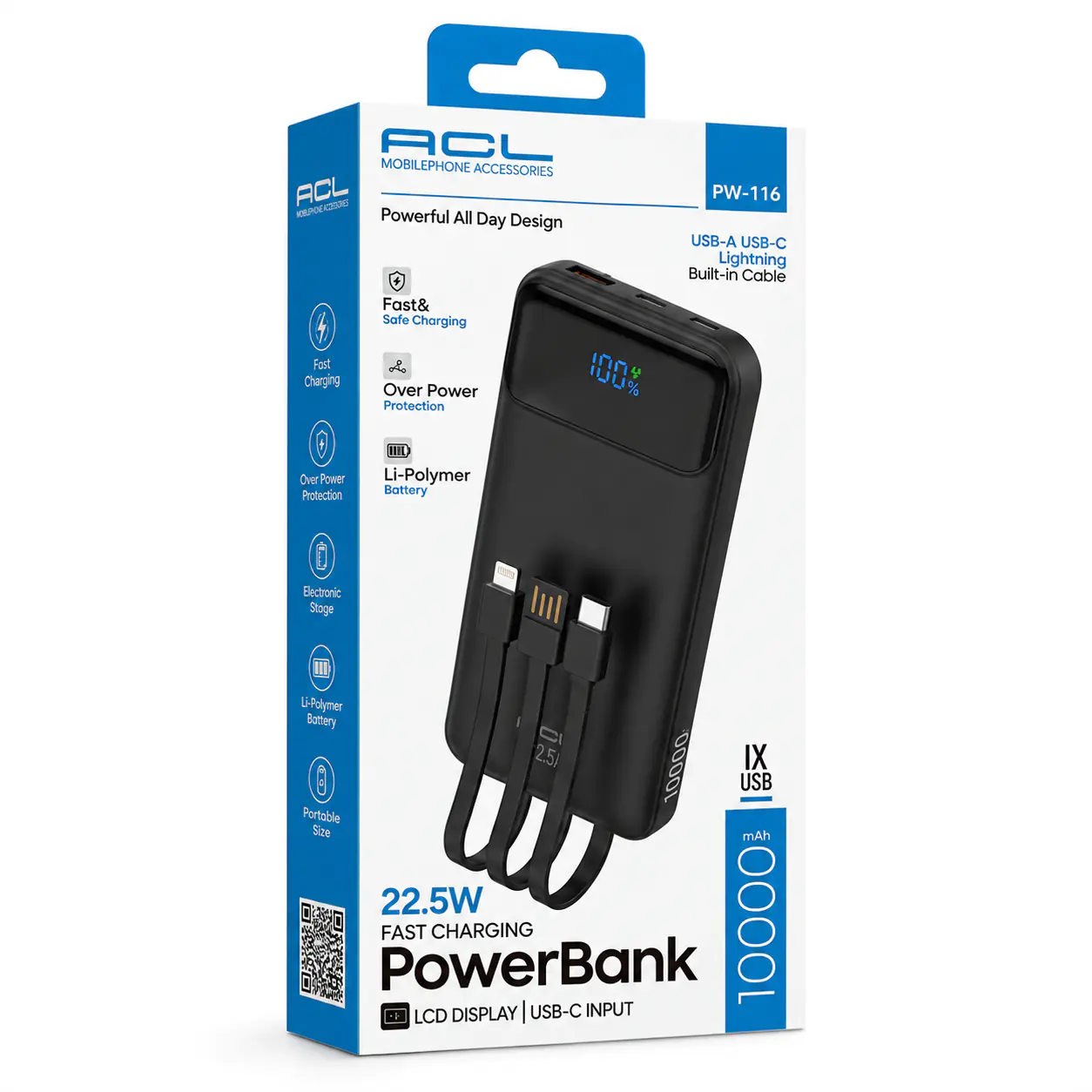 Купить оптом Повербанк 10000mAh ACL PW-116 (22.5W) в Украине 