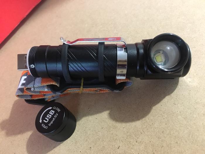 Купить оптом Налобный + ручной фонарь microUSB W01-T6 в Украине, изображение 4