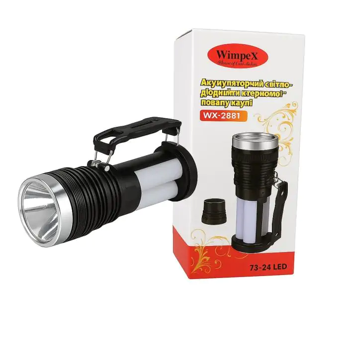 Купити оптом Купити Ліхтарик ручний акумуляторний 2 в 1 на сонячній батареї WX-2881T оптом - ціна 167 грн в Україні 