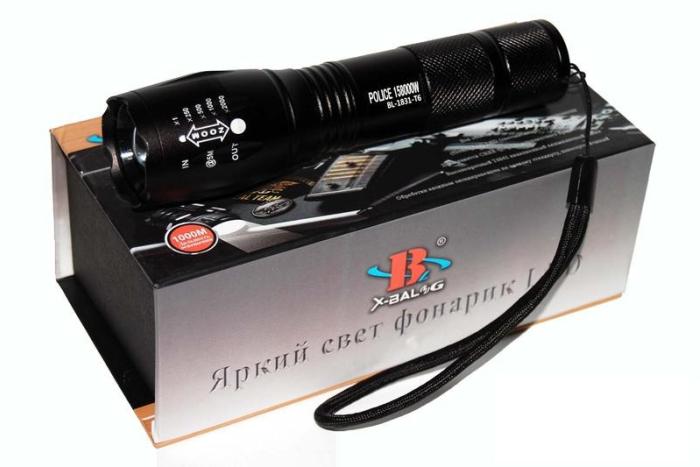 Купить оптом Светодиодный ручной фонарь X-Balog BL-1831 XML-T6 (картонная коробка) в Украине