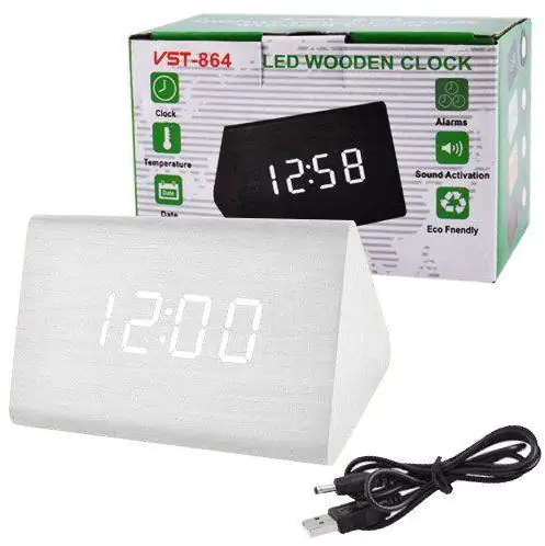 Купить оптом Электронные часы под дерево VST 864 / WHITE в Украине 