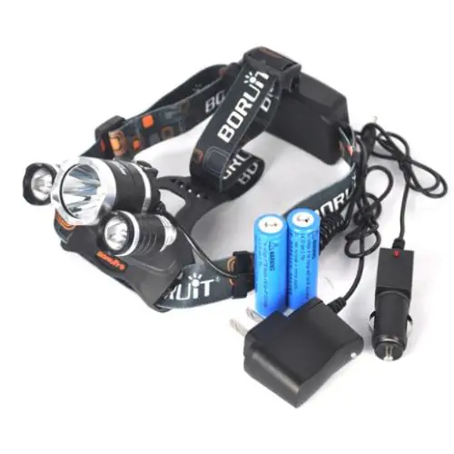 Купить оптом Налобный фонарь 3 диода RJ-3000 в Украине 