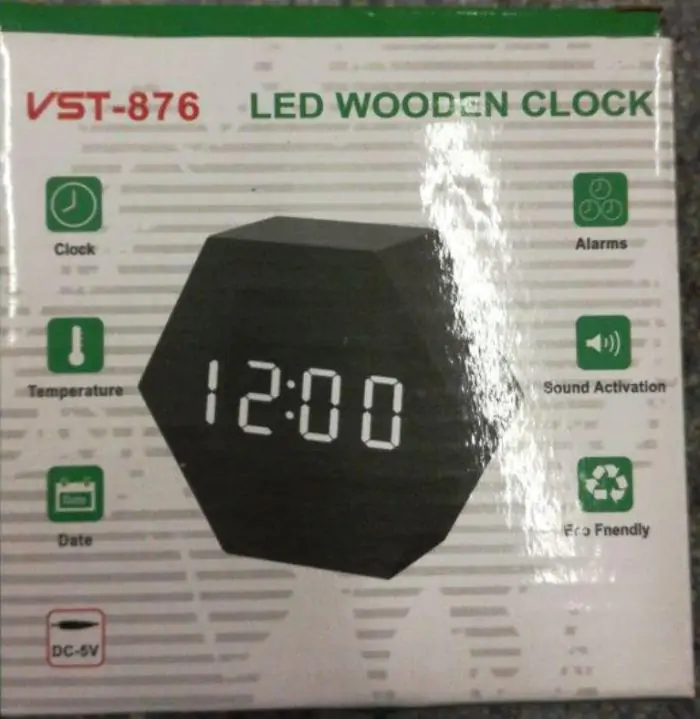 Купить оптом Электронные часы под дерево 876-6/WHITE в Украине 