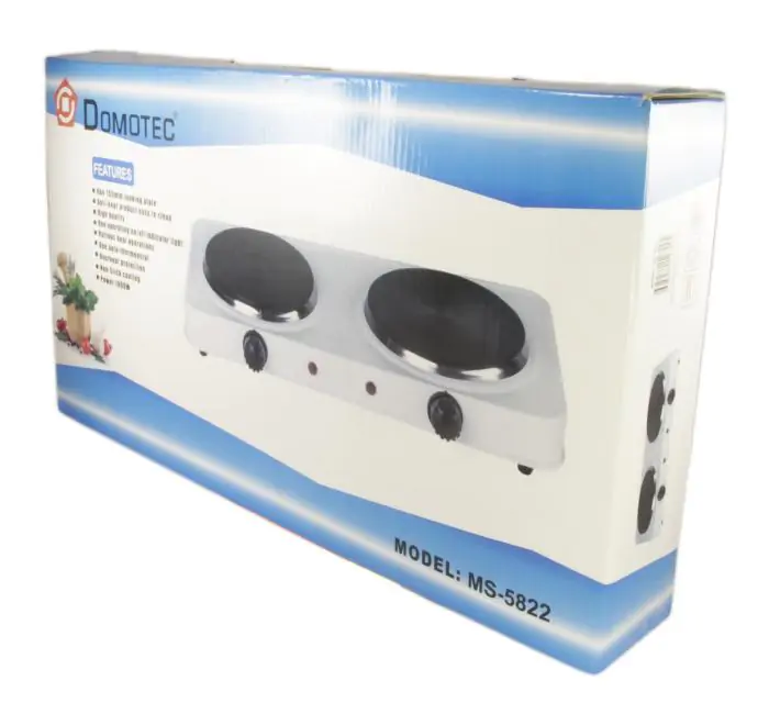 Купити оптом Купити Електро плита настільна дискова (2 конфорки) DOMOTEC MS-5822 оптом - ціна 513 грн в Україні , зображення 3