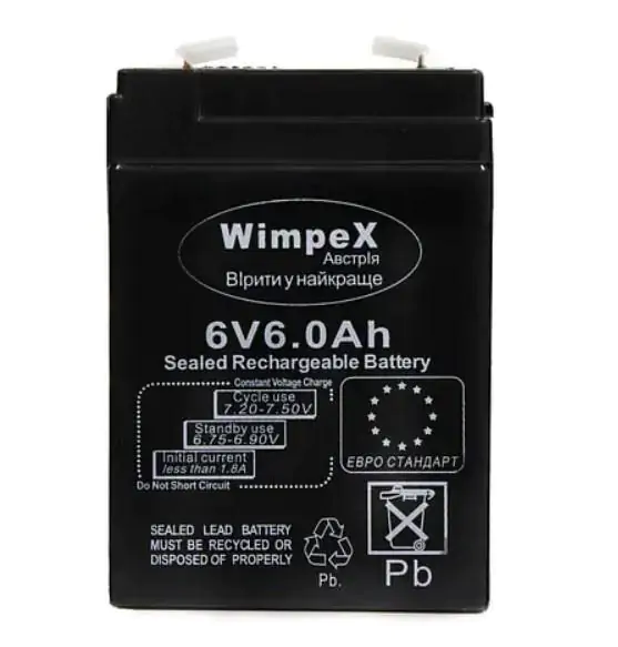 Купить оптом Аккумулятор 6 Вольт 6V 6.0Ah WX 6V6 в Украине 